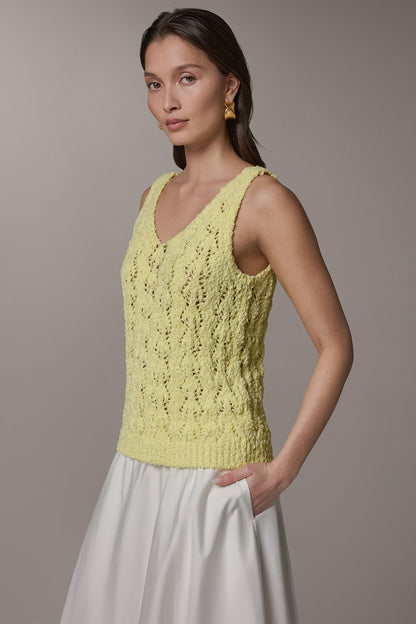 SLEEVELESS SWEATER TANK - Limoncello