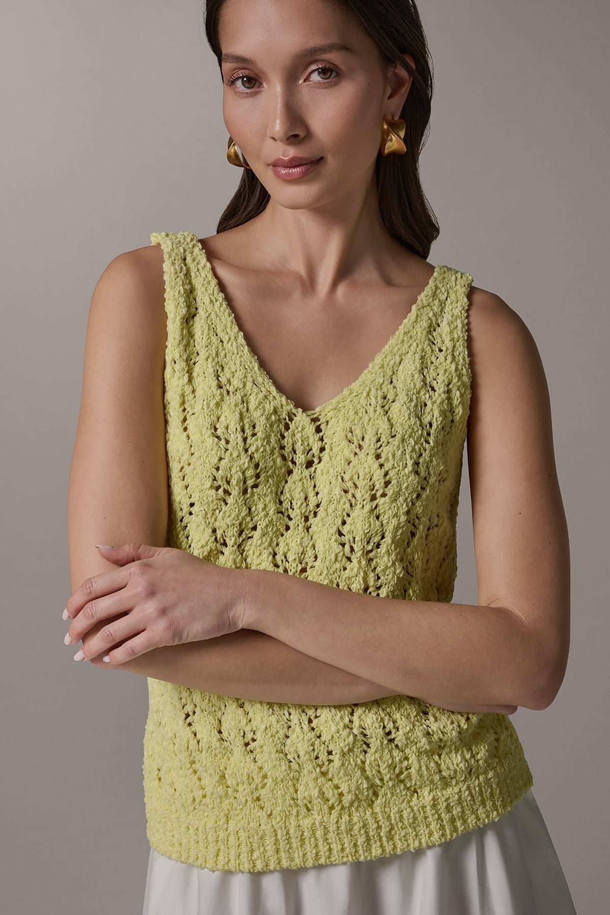 SLEEVELESS SWEATER TANK - Limoncello