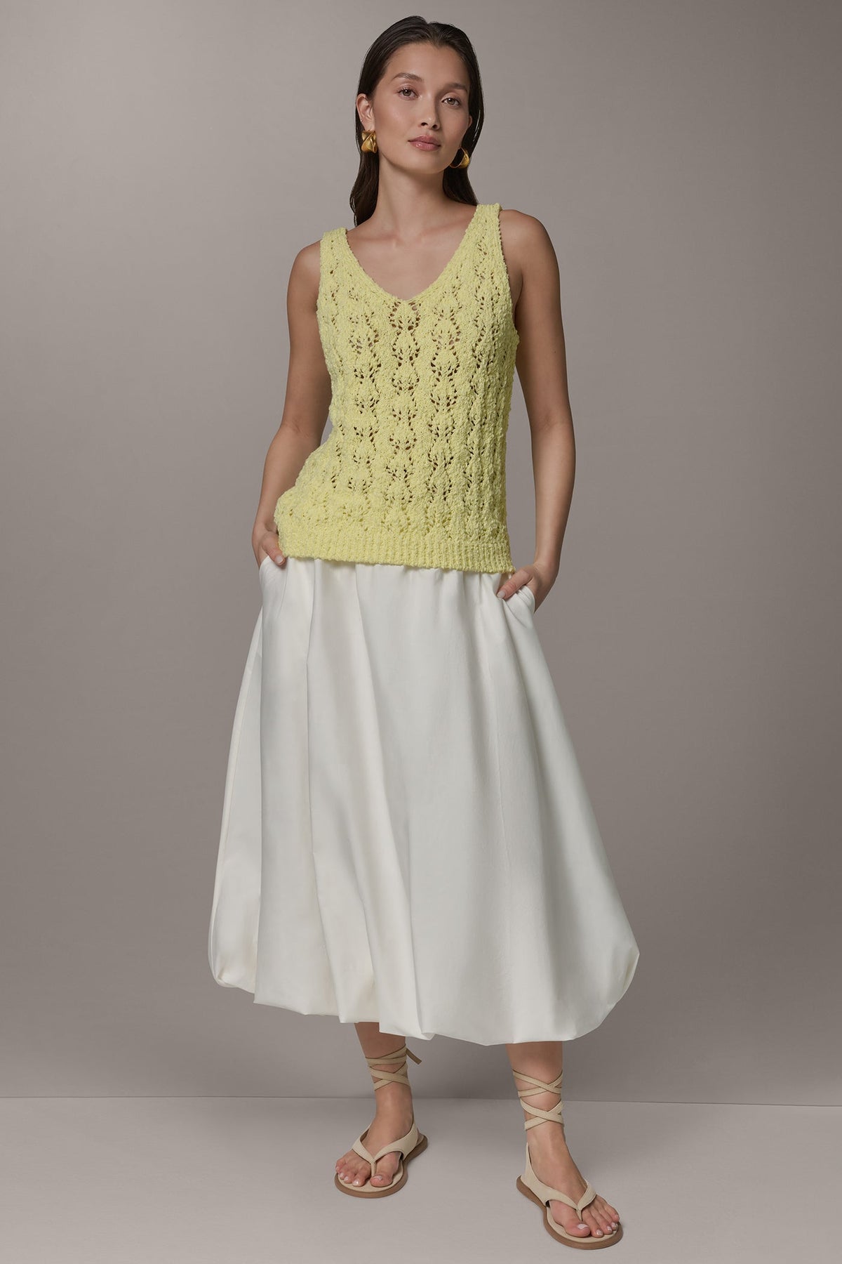 SLEEVELESS SWEATER TANK - Limoncello