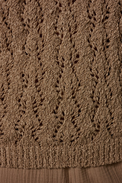 SLEEVELESS SWEATER TANK - Fawn
