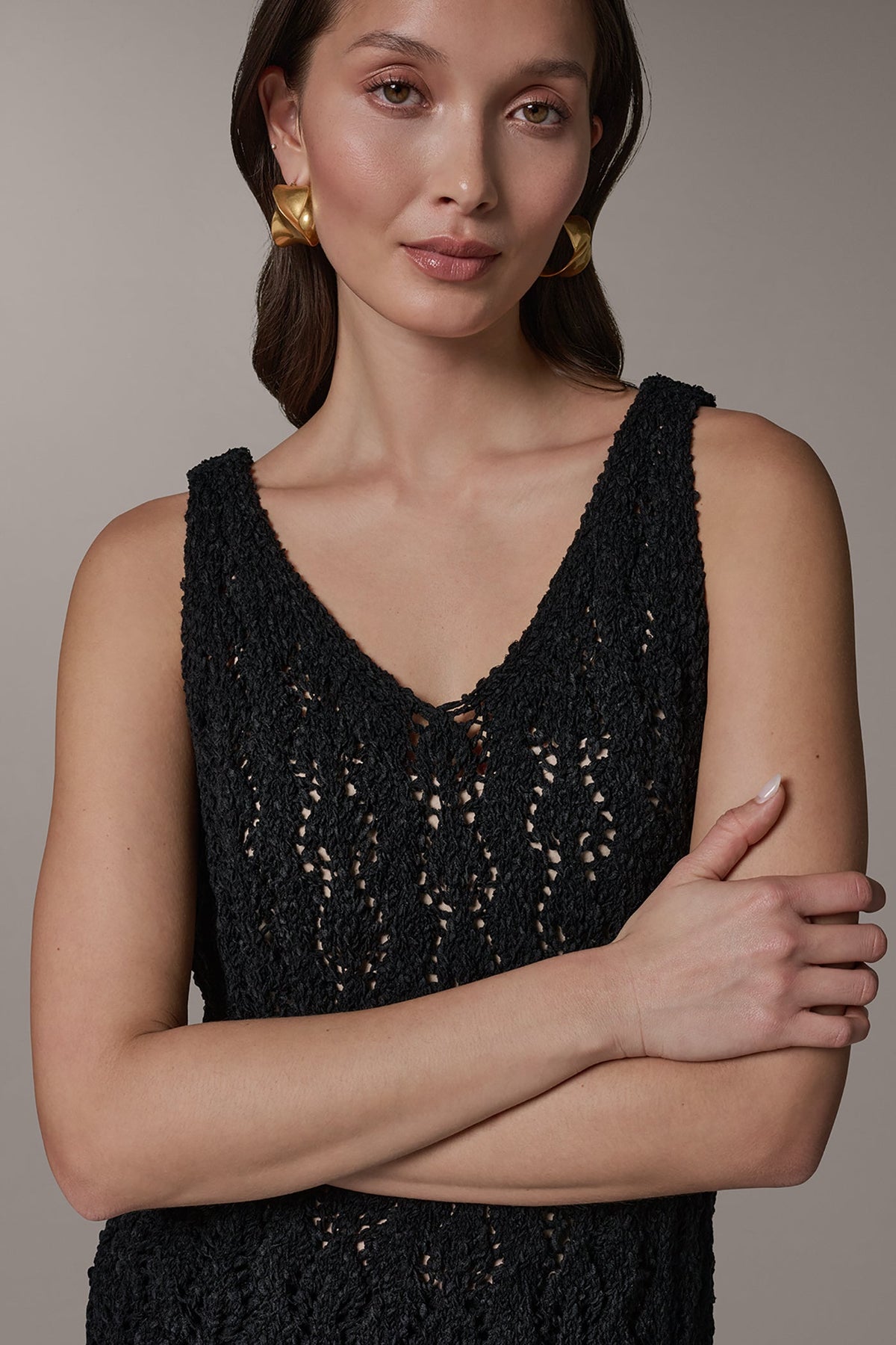 SLEEVELESS SWEATER TANK - Black