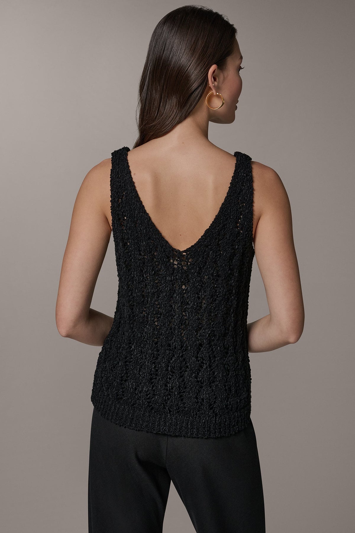 SLEEVELESS SWEATER TANK - Black