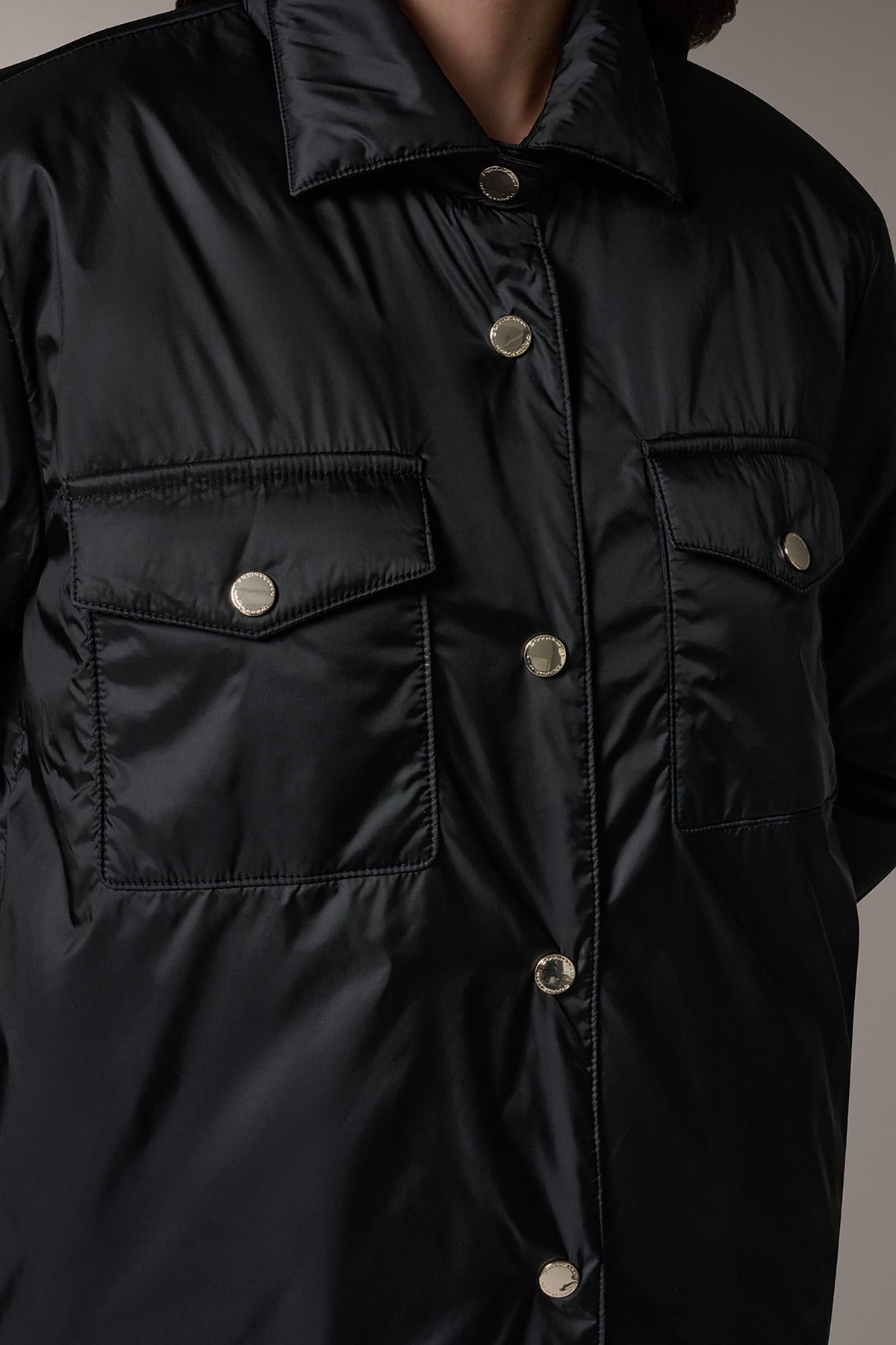 LONG SLEEVE SHIRT JACKET - Black