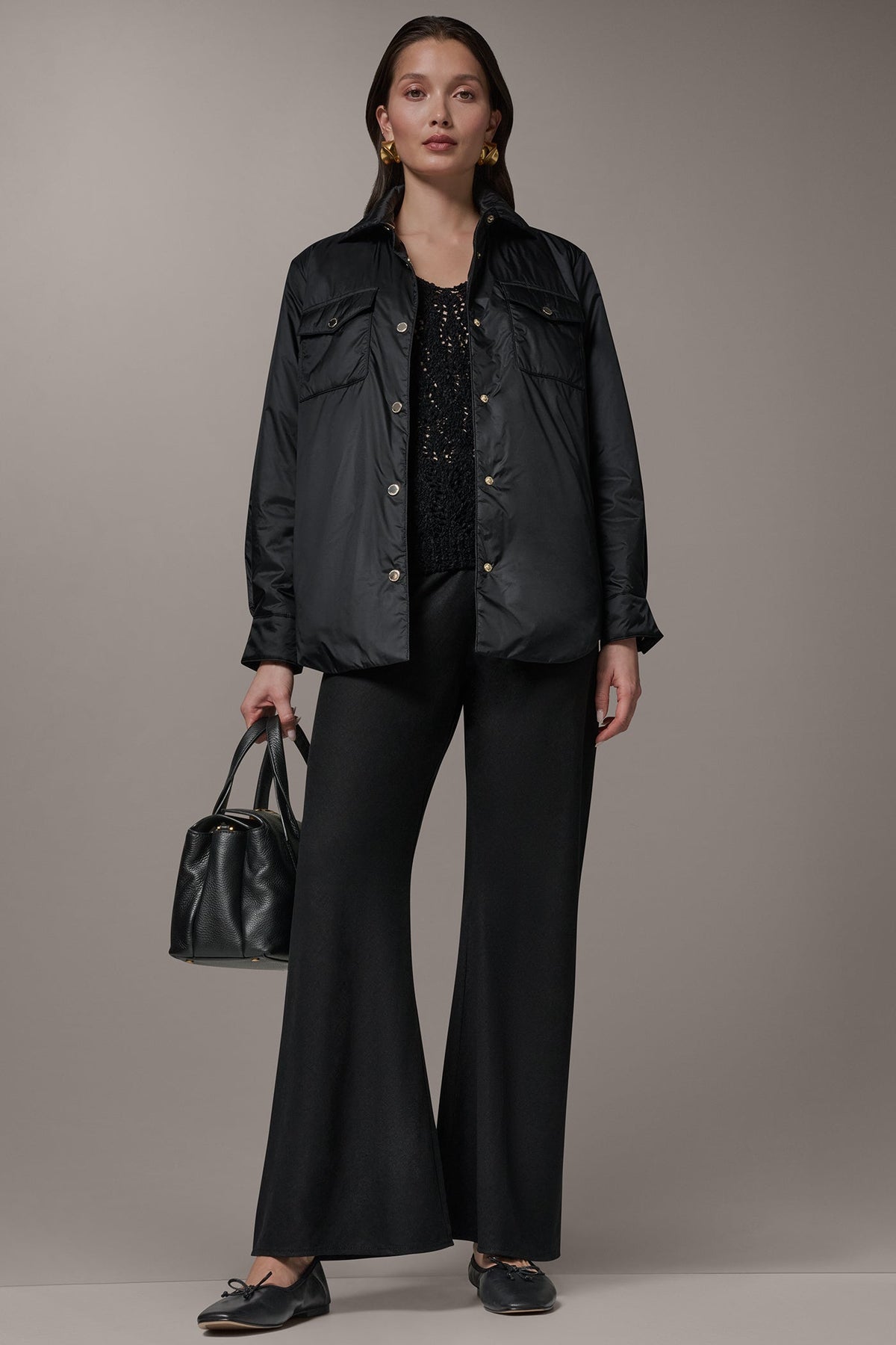 LONG SLEEVE SHIRT JACKET - Black