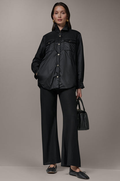 LONG SLEEVE SHIRT JACKET - Black