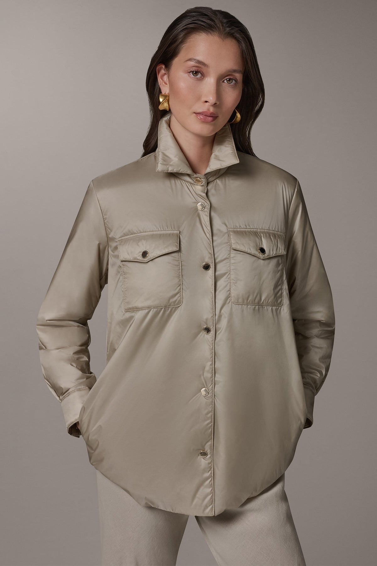 LONG SLEEVE SHIRT JACKET - Sandstone