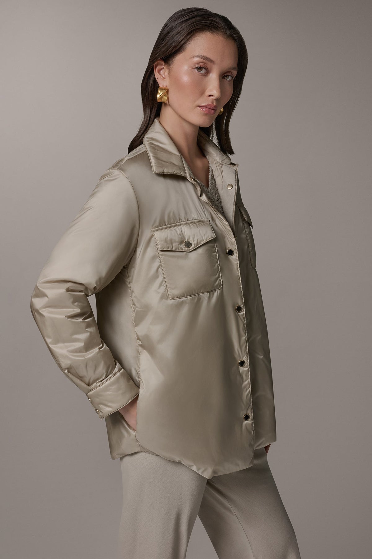 LONG SLEEVE SHIRT JACKET - Sandstone