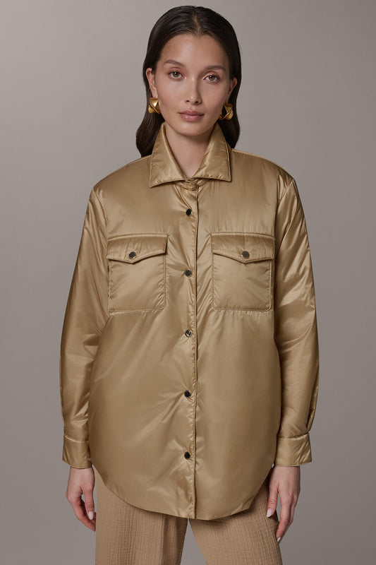 LONG SLEEVE SHIRT JACKET - Fawn