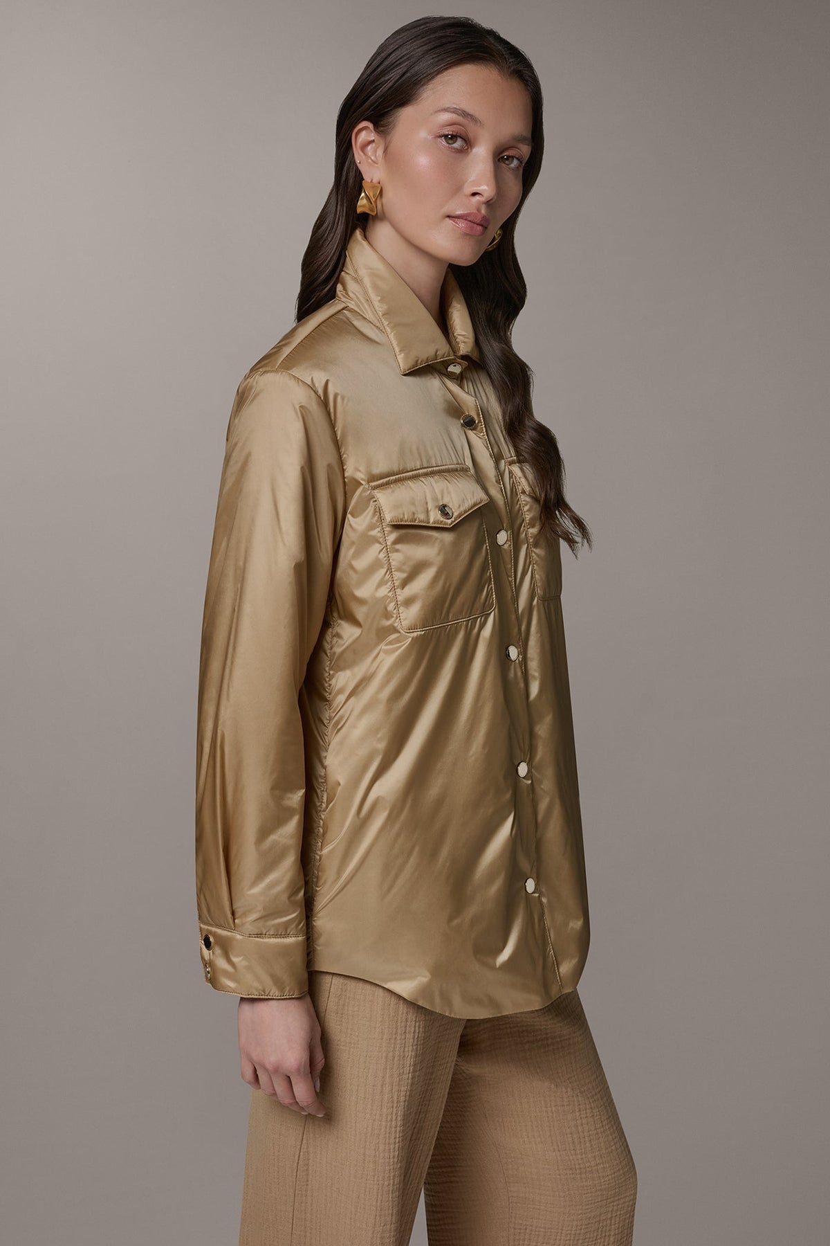 LONG SLEEVE SHIRT JACKET - Fawn