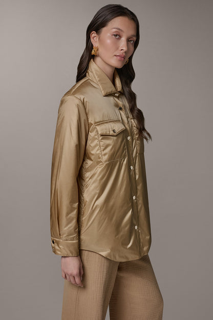 LONG SLEEVE SHIRT JACKET - Fawn