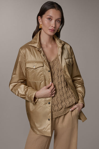 LONG SLEEVE SHIRT JACKET - Fawn