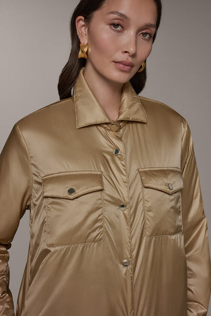 LONG SLEEVE SHIRT JACKET - Fawn