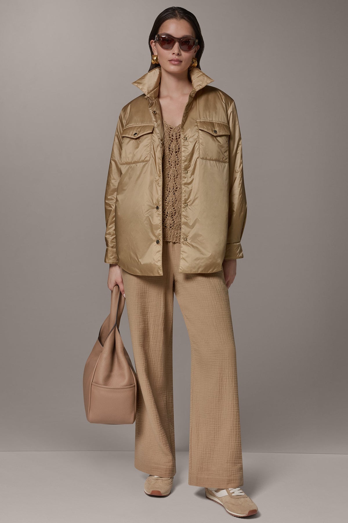 LONG SLEEVE SHIRT JACKET - Fawn