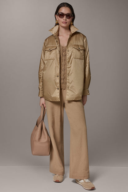 LONG SLEEVE SHIRT JACKET - Fawn