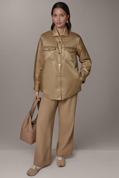 LONG SLEEVE SHIRT JACKET - Fawn