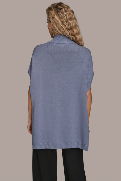 BUTTON-FRONT SWEATER CAPELET - TEMPEST