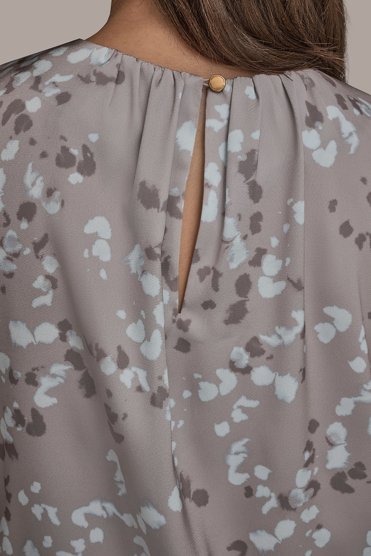 FLORAL CAP SLEEVE TWIST BLOUSE - DRIFTWOOD MULTI