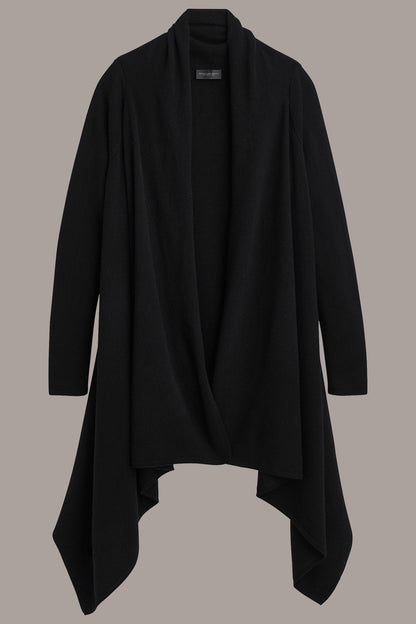 CASHMERE LONG SLEEVE CARDIGAN - Black