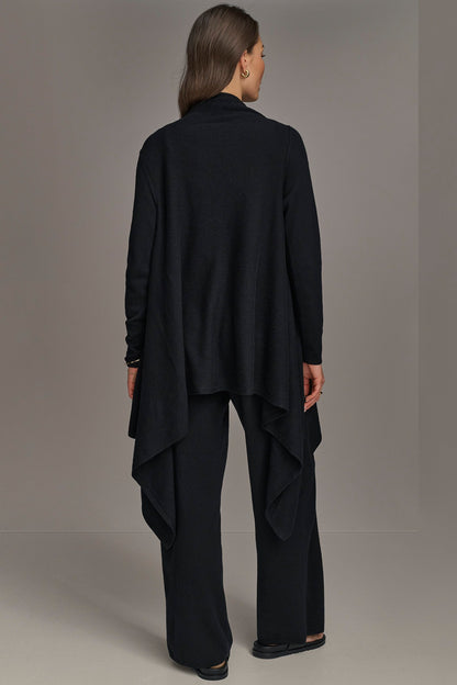 CASHMERE LONG SLEEVE CARDIGAN - Black