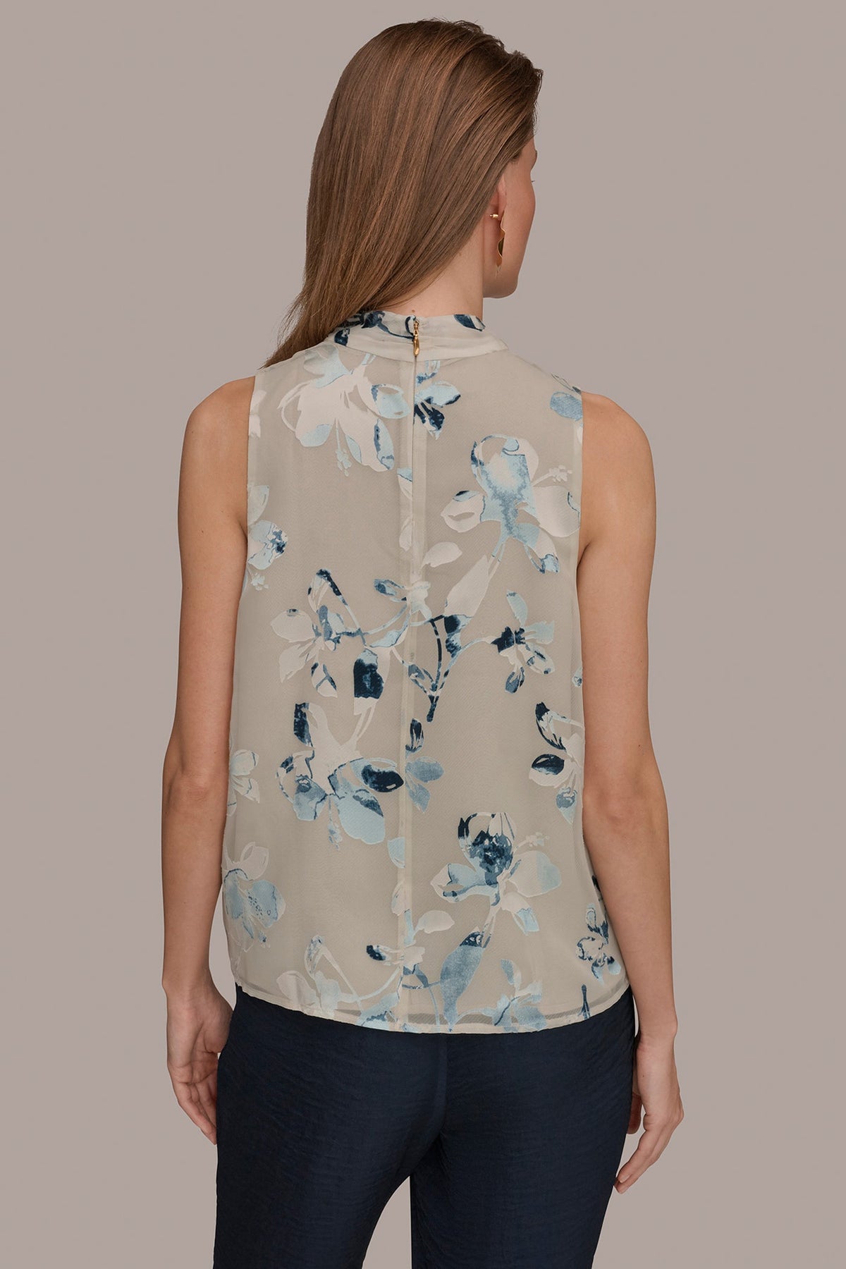 FLORAL CRISSCROSS TOP - Sea Mist Multi