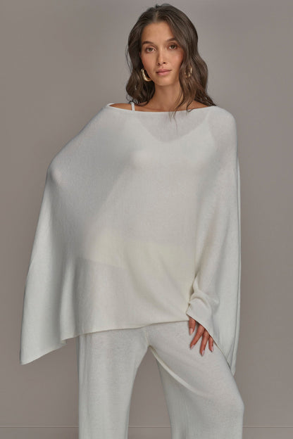 CASHMERE PONCHO - CREAM