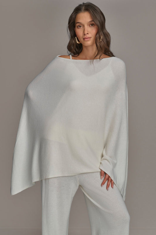 CASHMERE PONCHO - CREAM