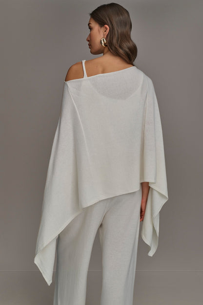 CASHMERE PONCHO - CREAM