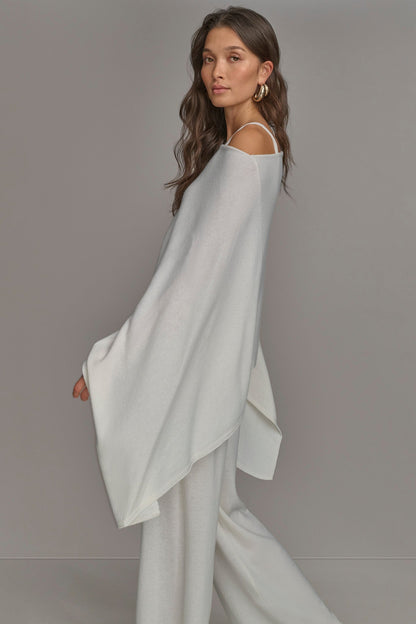 CASHMERE PONCHO - CREAM