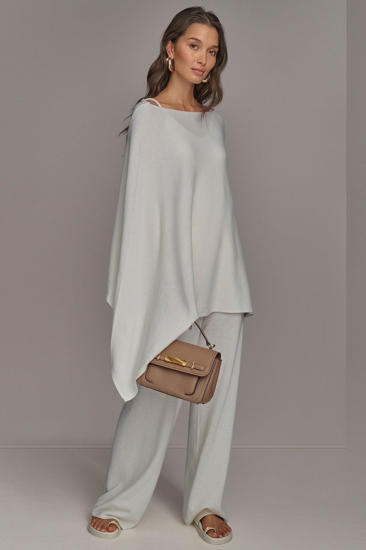 CASHMERE PONCHO - CREAM