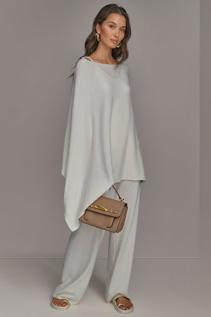 CASHMERE PONCHO - CREAM