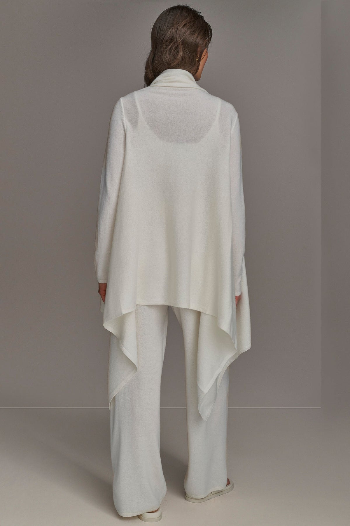 CASHMERE LONG SLEEVE CARDIGAN - Cream