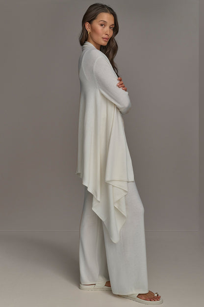 CASHMERE LONG SLEEVE CARDIGAN - Cream