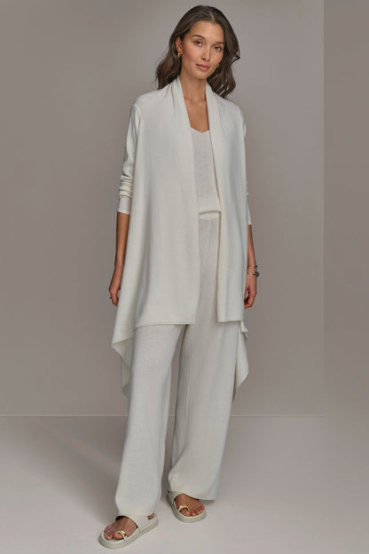 CASHMERE LONG SLEEVE CARDIGAN - Cream