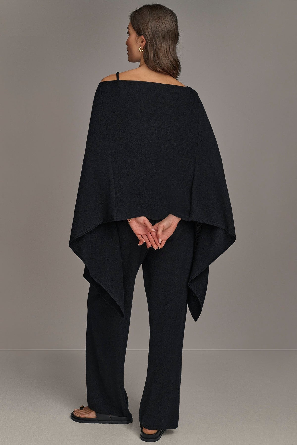 CASHMERE PONCHO - Black
