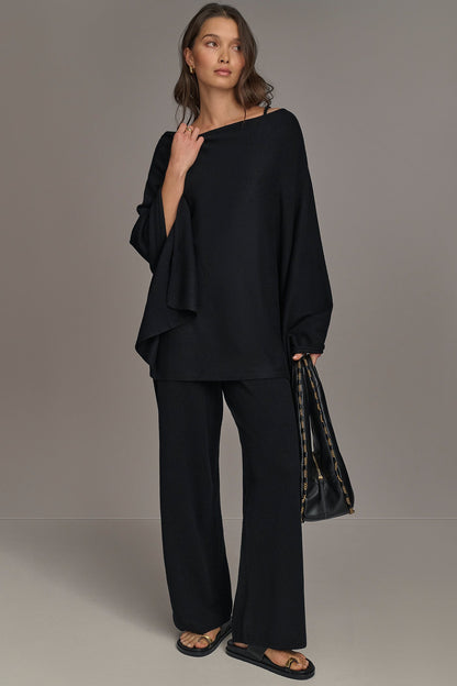 CASHMERE PONCHO - Black