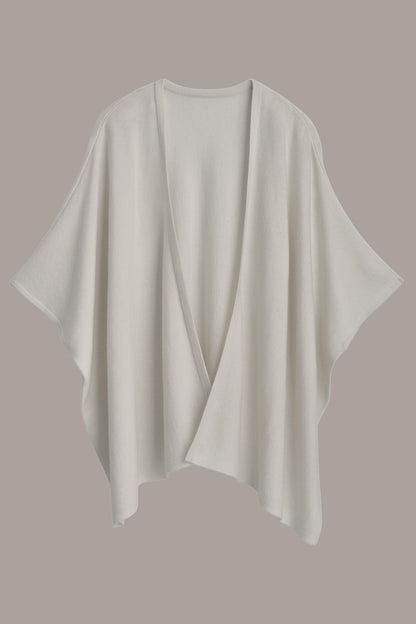 CASHMERE SHORT SLEEVE CARDIGAN - Cream