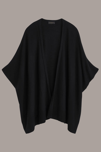 CASHMERE SHORT SLEEVE CARDIGAN - Black