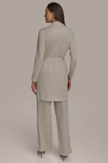 BELTED KNIT JACKET - Grey