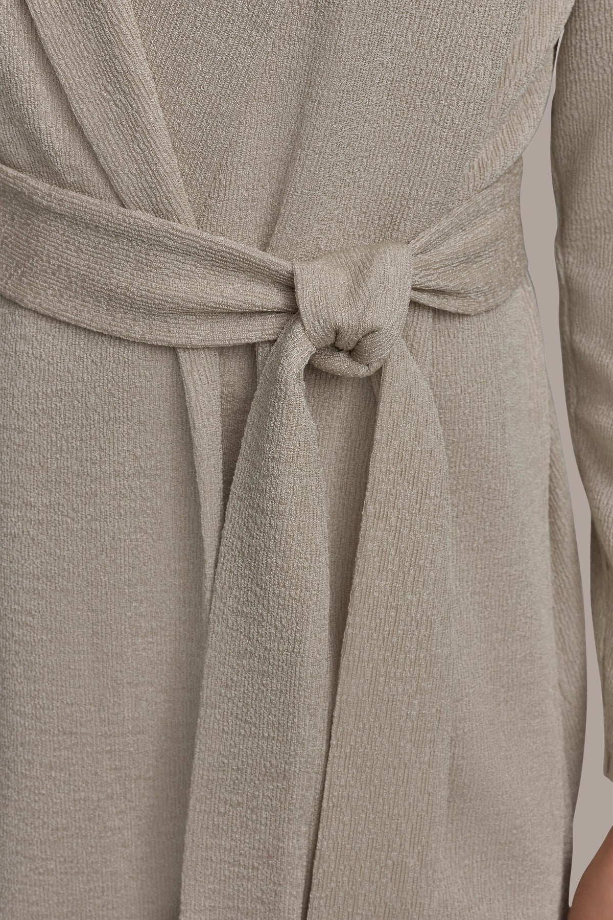 BELTED KNIT JACKET - Grey