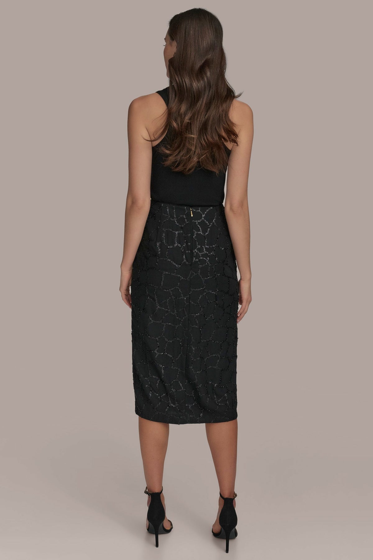 FAUX WRAP SKIRT - Black