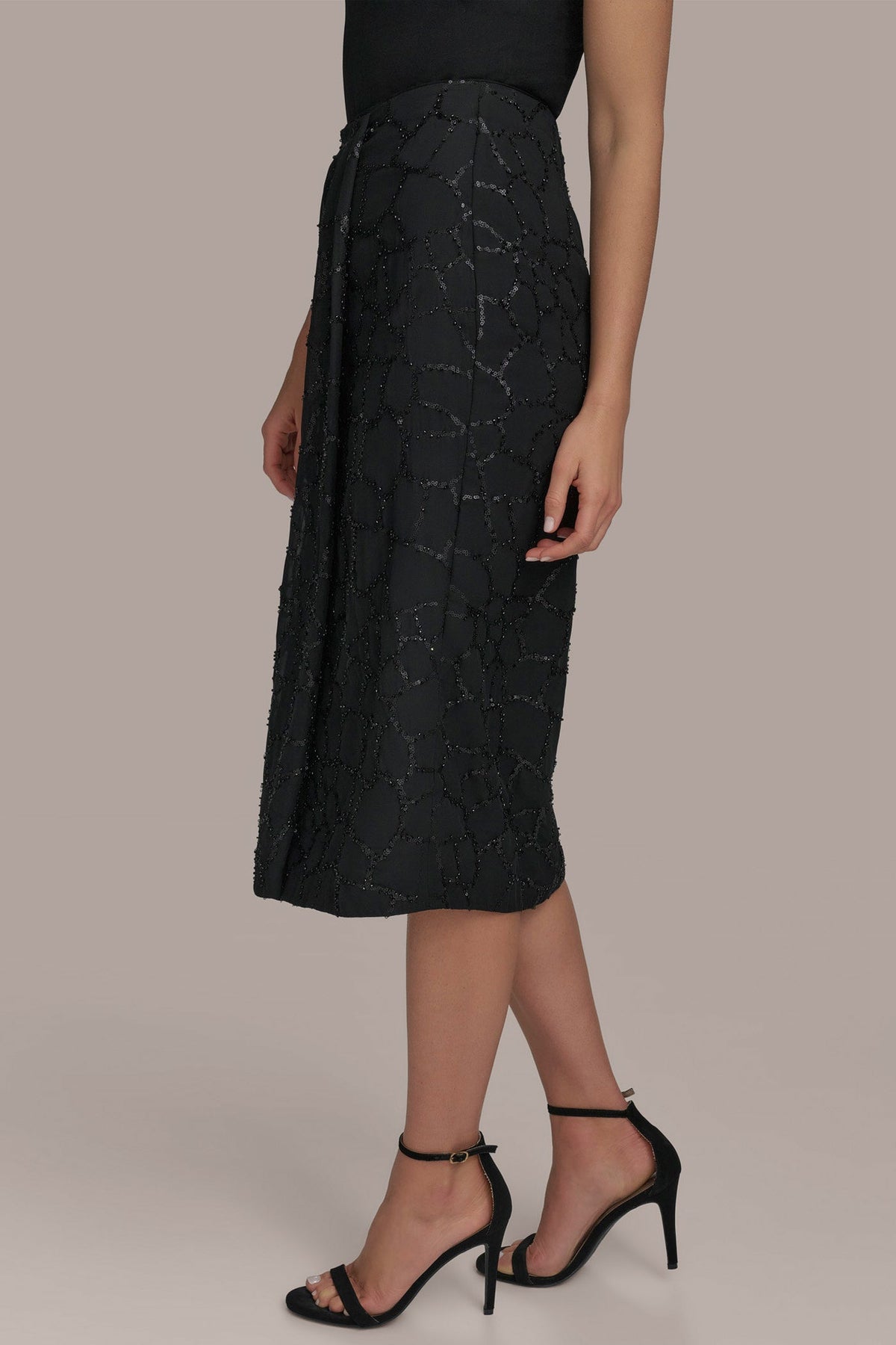 FAUX WRAP SKIRT - Black