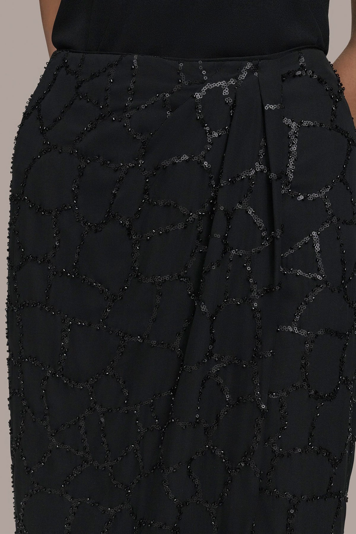 FAUX WRAP SKIRT - Black