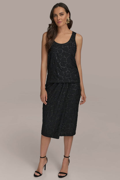 SHELL WITH SEQUIN DETAIL - Black