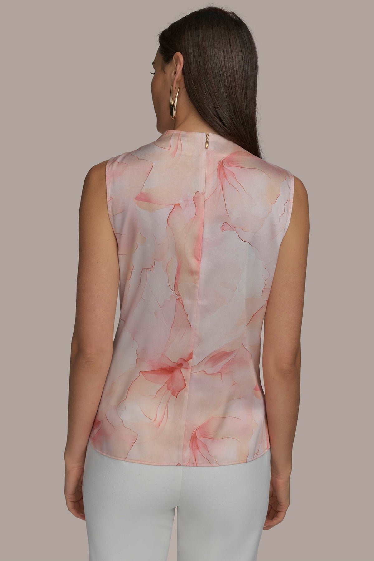 PART SLEEVELESS WITH HARDWARE WAIST - APRICOT MULTI
