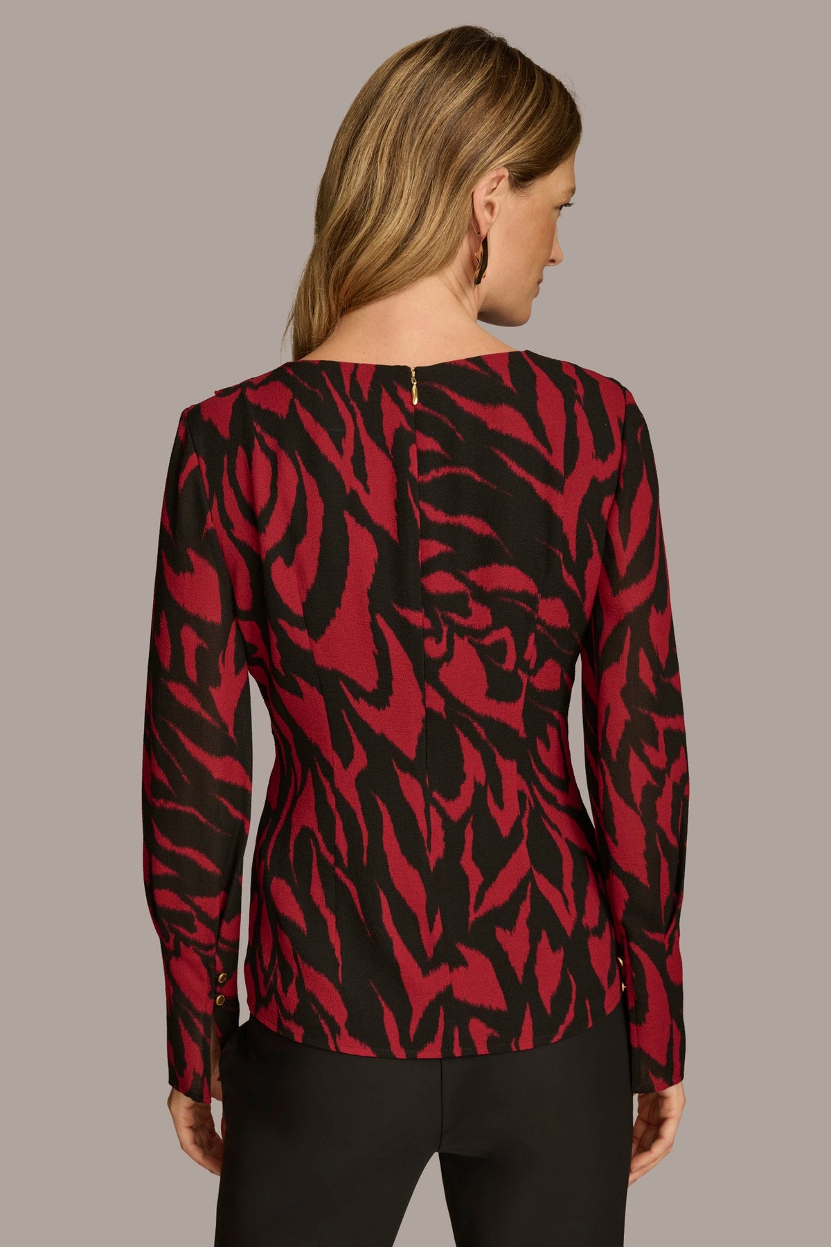 PRINT WIDE CUFF TOP - Red/Black Multi
