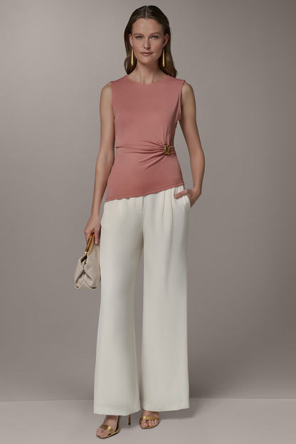 ASYMMETRIC KNIT TOP - Desert Clay