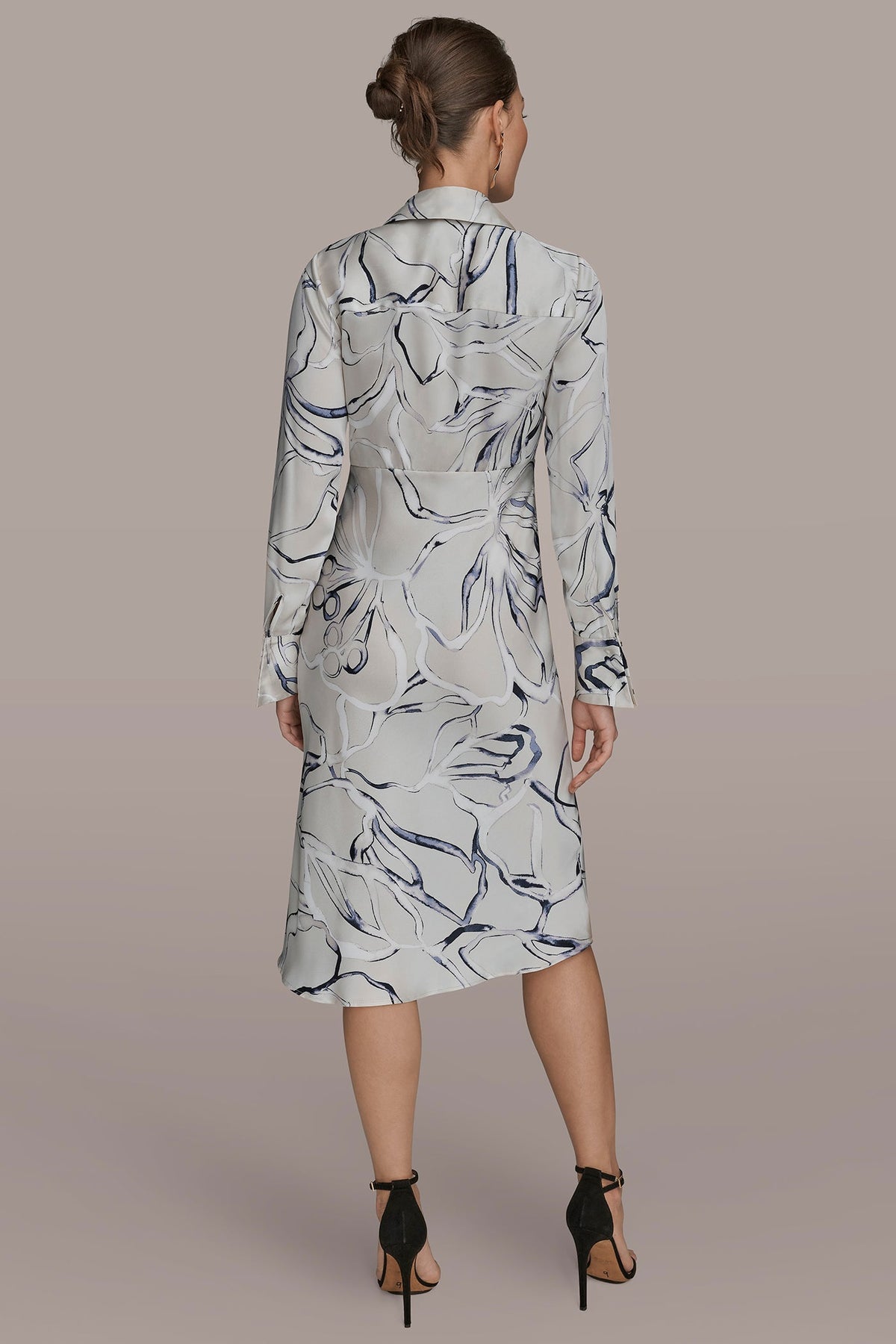 COTTON PRINTED MIDI SHIRT DRESS - VELLUM MULTI