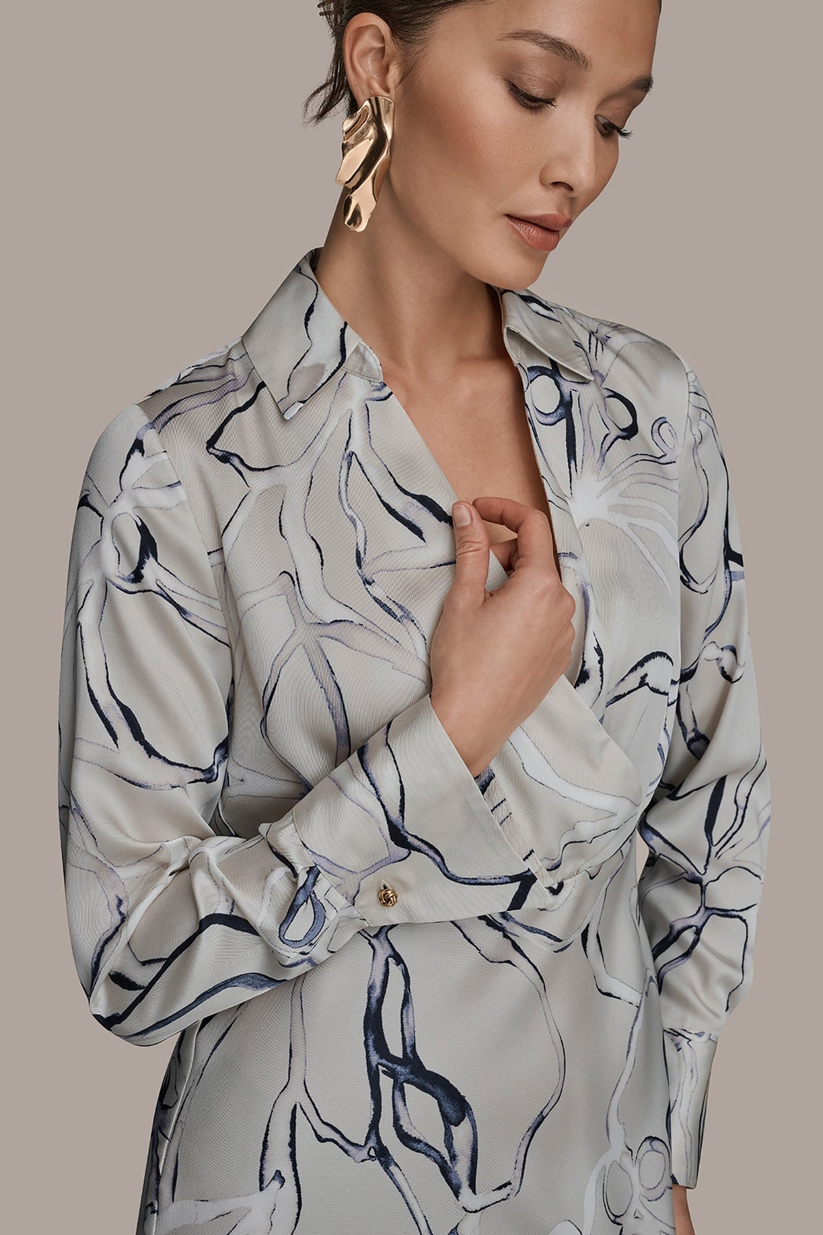 COTTON PRINTED MIDI SHIRT DRESS - VELLUM MULTI