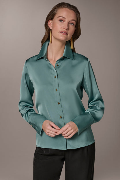 SATIN BLOUSE - Waterlily