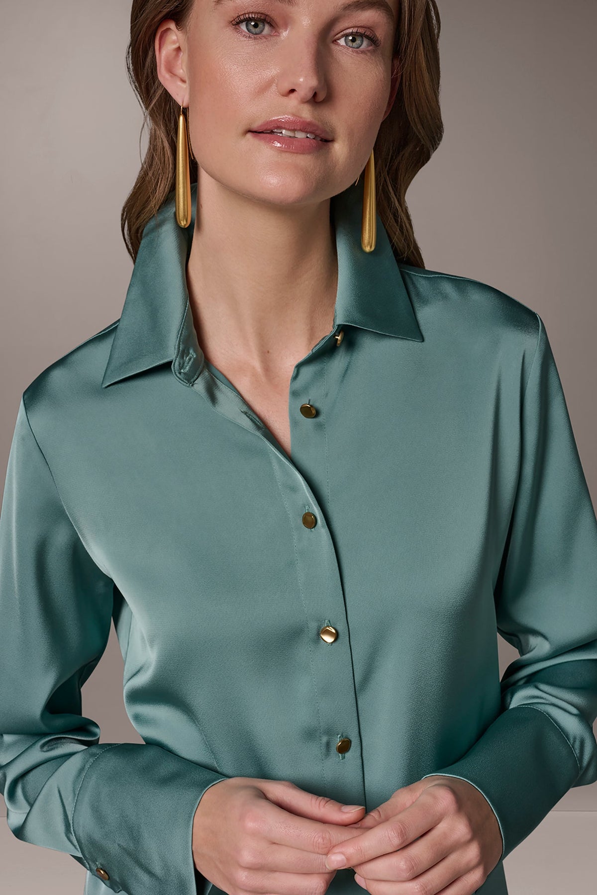 SATIN BLOUSE - Waterlily